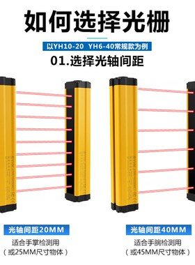 源煌超薄安全光栅传感器光幕感应器红外线对射冲床保护防夹手侧装