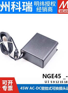 明纬NGE45医疗型U24V开关电源U12V5适配器I05/15/18/48P1J GSM40A