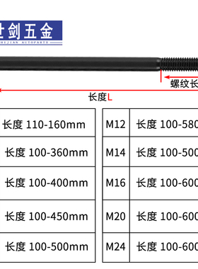 12.9级加长内六角螺丝4M5M6M8M10M14C16厘24杯头螺栓发黑螺杆超长