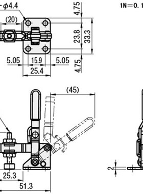 原装同款替代快速夹具不锈钢肘夹HV150-2S 工装手夹夹钳NO.HV150
