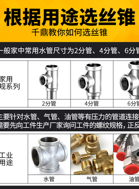英制管螺纹丝锥G1/8 1/4 1/2 3/4  1寸 11/4 1寸1/2 2寸3寸4寸