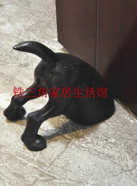 铸铁小狗铁艺装饰物安全门挡防碰活动门挡门楔子门顶门阻门塞门拦