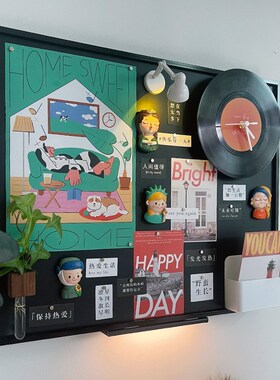 yopo温馨复古文艺创意电表箱覆盖遮挡装饰diy多功能留言板感应灯