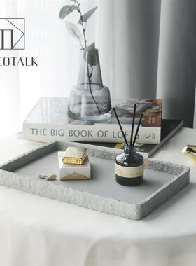 DecoTalk树脂搁物架 浴室浴具托盘 砂岩底座 家居饰品香薰托盘
