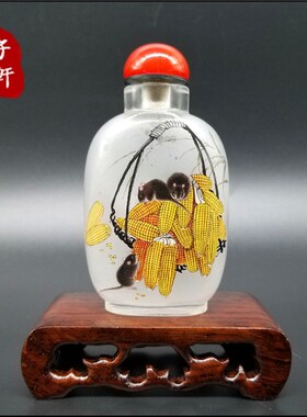 高档内画鼻烟壶纯手工艺品小摆件送领导老师商务礼事可题字