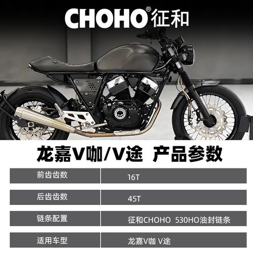 适用龙嘉V咖V途LJ250-V征和原厂大小链轮牙盘三件套静音油封链条 - 图0