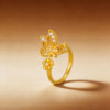 De Share Lilac jewelry gold ring women's pure gold 999 inlaid ring butterfly fluttering Chinese Valentine's Day gift