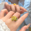 De Share Lilac Jewelry Gold Ring Women's Pure Gold 999 Ring Inlaid Ring Senying Minzong Original