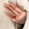 De Share Lilac Jewelry Gold Ring Women's Pure Gold 999 Ring Inlaid Ring Wake Up Original