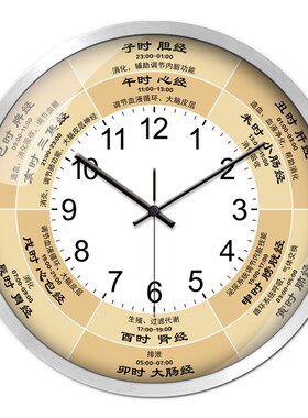 十二地支挂钟子午流注时辰养生表时钟中医保健馆装饰石英钟健身馆