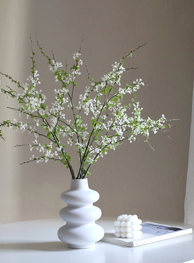 雪柳手球枝条仿真花假花装饰花束花艺摆件家居饰品塑料花插花餐桌