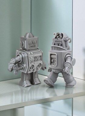 家居摆件现代复古机器人3D打印创意装饰品家居客厅酒柜书架工艺品