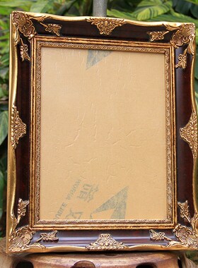 欧式实木相框定制金色暗红色油画外框相框装裱宽度7cm厚度3.5cm
