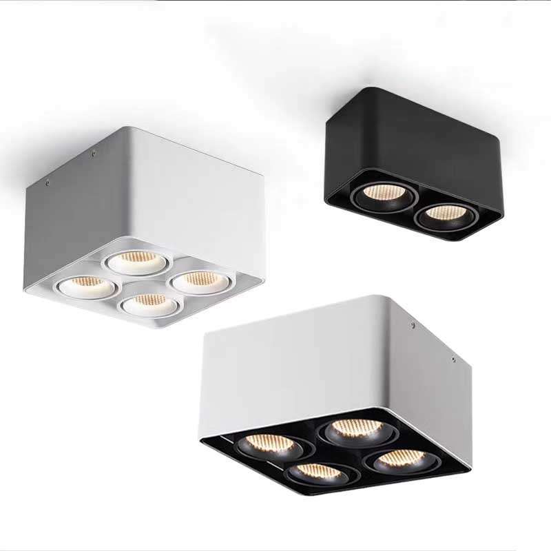 Surface-mounted square spotlight double-headed bold light led spotlight double-head downlight aisle no main light lighting round corner light