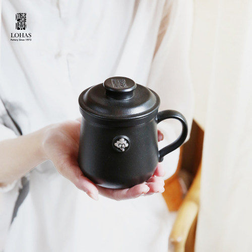 台湾陆宝茶具茶水分离杯高级杯子个人办公室泡茶杯云中锦书盖杯 - 图1