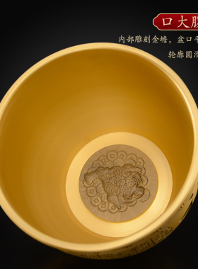 黄铜百福缸聚宝盆摆件铜制客厅冰箱上的百福铜缸大号铜质福字缸