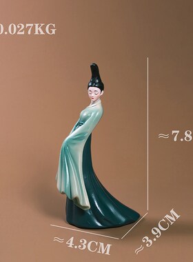 只此青绿文创古风仕女摆件新中式家居客厅电视柜装饰品乔迁礼物