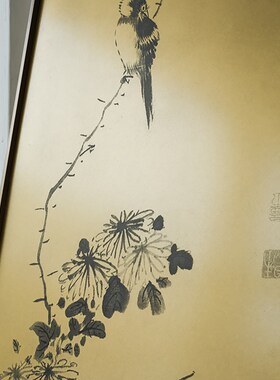 若奈 真黄铜!铜雕画《家中有喜》立体浮雕花鸟玄关画新中式挂画