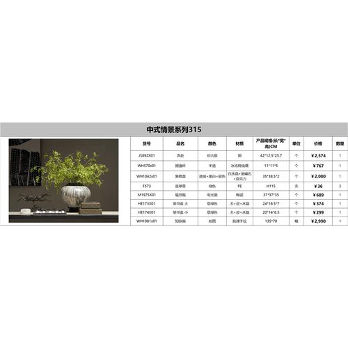 新中式陶瓷插花花器实花瓶复古首饰盒民宿客厅餐桌茶几摆件组合 - 图1