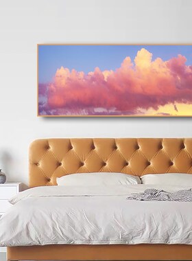 天空云彩风景装饰画抽象客厅长横幅画北欧现代墙画沙发背景艺术画