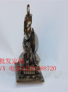 黄铜螃蟹摆件八方来财发横财动物像铜雕塑工艺品家居桌面摆设送礼