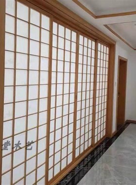 制新中式禅意境实木花格镂空仿古门窗隔扇屏风隔断背景墙日式移门