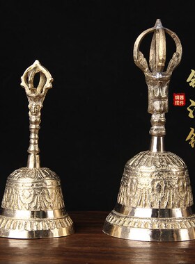 铜手摇铃摆件 铜法铃摆件 铜铃铛酒吧餐厅吧台传菜铃复古教会风铃