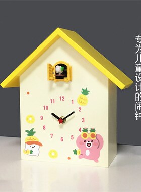 儿童闹钟布谷鸟学生用男女孩房卡通动漫台钟创意小鸟闹铃床头桌面