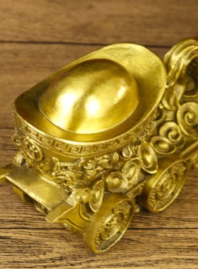 铜马摆件马拉车招财唐马黄铜马拉元宝马上发财店铺开业礼品悦圣阁