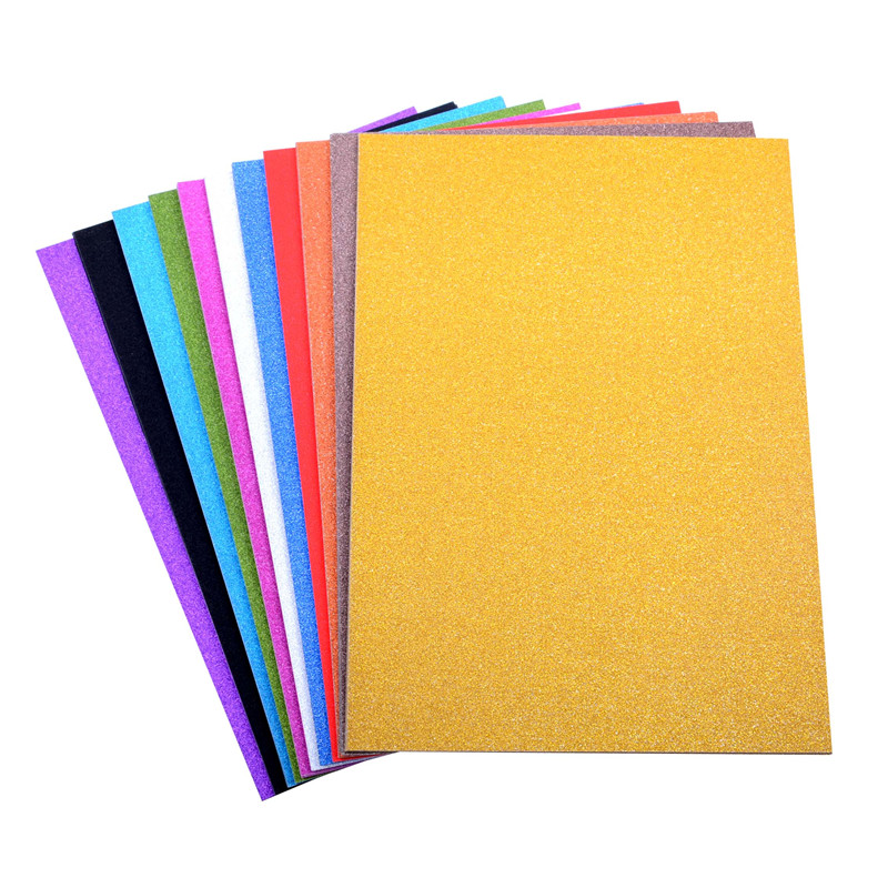 Glitter paper does not fall off pink gold cardboard glitter paper Kindergarten diy handmade materials A4 color cardboard embossed paper