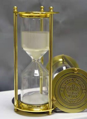 金属三柱沙漏复古1917计时器新品家居礼物摆件工艺品玻璃沙漏