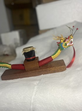 龙舟船摆件赛工艺礼品摆饰居家办公室客厅公司摆设乔迁开业实木比