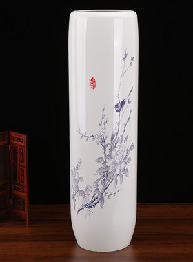 客厅落地仿陶瓷花瓶简约北欧式干燥花插花器摆件居家时尚装饰大花