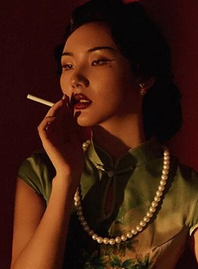 配旗袍的大珍珠项链女毛衣链复古颈链装饰品M法式宫廷锁骨链子427