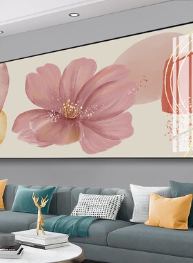 客厅装饰画抽象花朵大气沙发背景墙画晶瓷壁画卧室床头挂画简约风