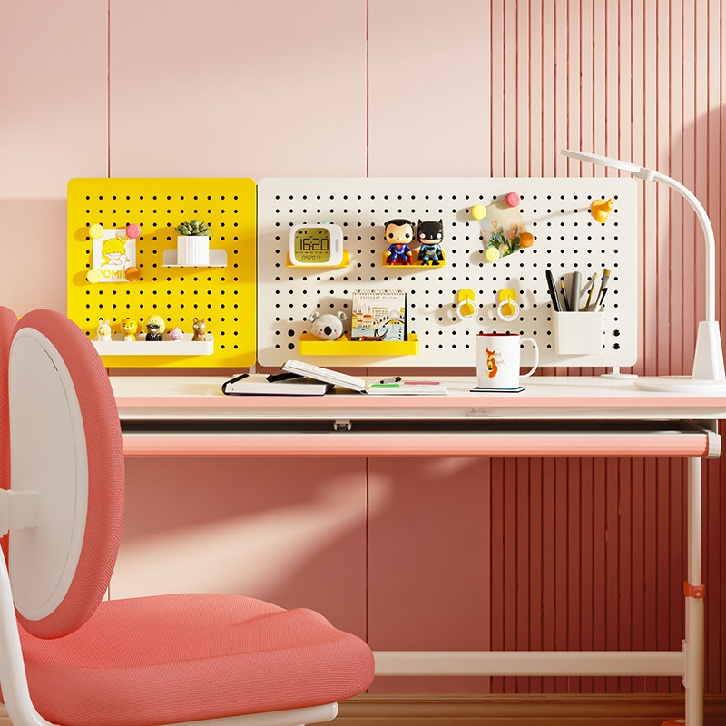Desktop hole board storage rack without punching vertical workstation desk partition storage rack artifact metal accessories hook