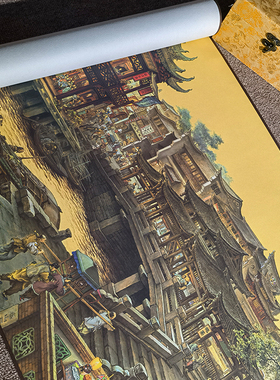 张孝友国画南乡旧梦图高清艺术复制品微喷油画绢丝布风景画芯定制