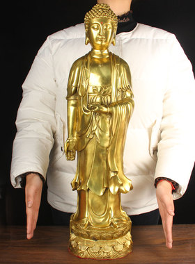 铜西方三圣摆件 铜观音菩萨摆件 铜大势至菩萨摆件铜阿弥陀摆件