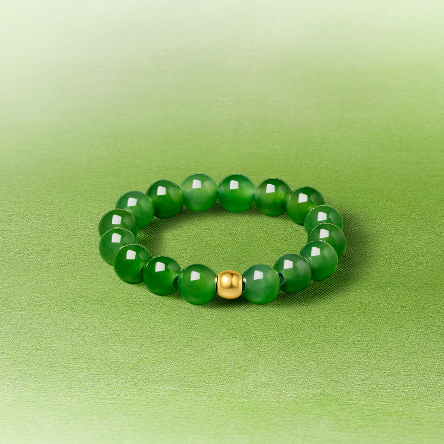 Saturday blessing 18k gold gold and jade Hetian jasper ring