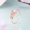 Saturday blessing 18K gold ring for women Sakura rose gold au750 little finger ring tail ring colorful gold many sweet holiday gifts