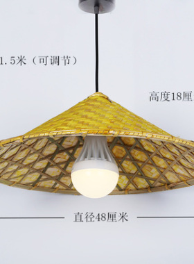 斗笠灯复古火锅店吊灯饭店农家乐餐厅餐馆led灯具竹编斗笠草帽灯