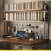 Desktop hole board storage rack desk bookshelf vertical desk multi-layer iron student computer desk storage rack