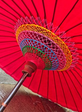 红伞结婚新娘伞婚礼油纸伞红色出嫁雨伞中式古风迎亲接亲伞喜雨伞