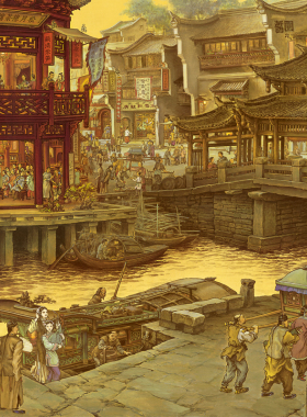 张孝友 南乡旧梦图 国画山水人物风景 江南旧梦  高清艺术微喷画