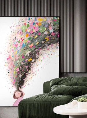 卡通入户正对门墙挂画儿童房间装饰画公主女孩治愈客厅画过道壁画