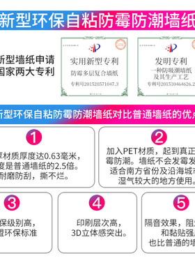 环保特厚无味防水防潮布纹纯色墙纸自粘卧寝室客厅背景墙温馨壁纸