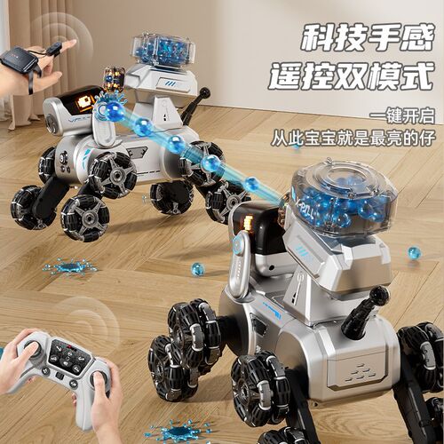 智能遥控机器狗儿童玩具男孩电动漂移汽车手势感应八轮特技机械狗 - 图1
