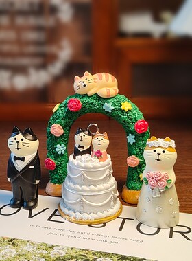 我们结婚了婚礼公仔结婚摆件情侣订婚装饰品新婚礼物模型车载桌面