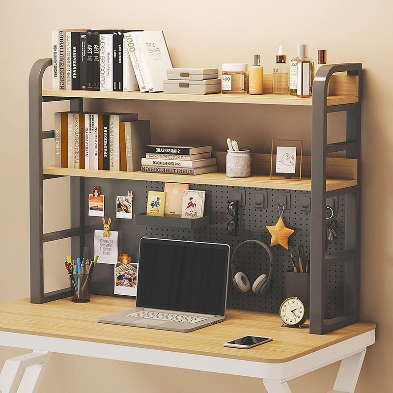 E-sports style computer desk organizer desktop storage rack desk storage rack student multi-layer bookshelf with hole board
