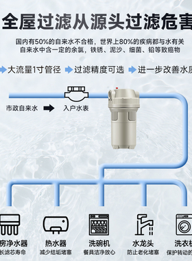 大白瓶前置过滤器10寸家用全屋中央净水器自来水大胖滤水器净水机